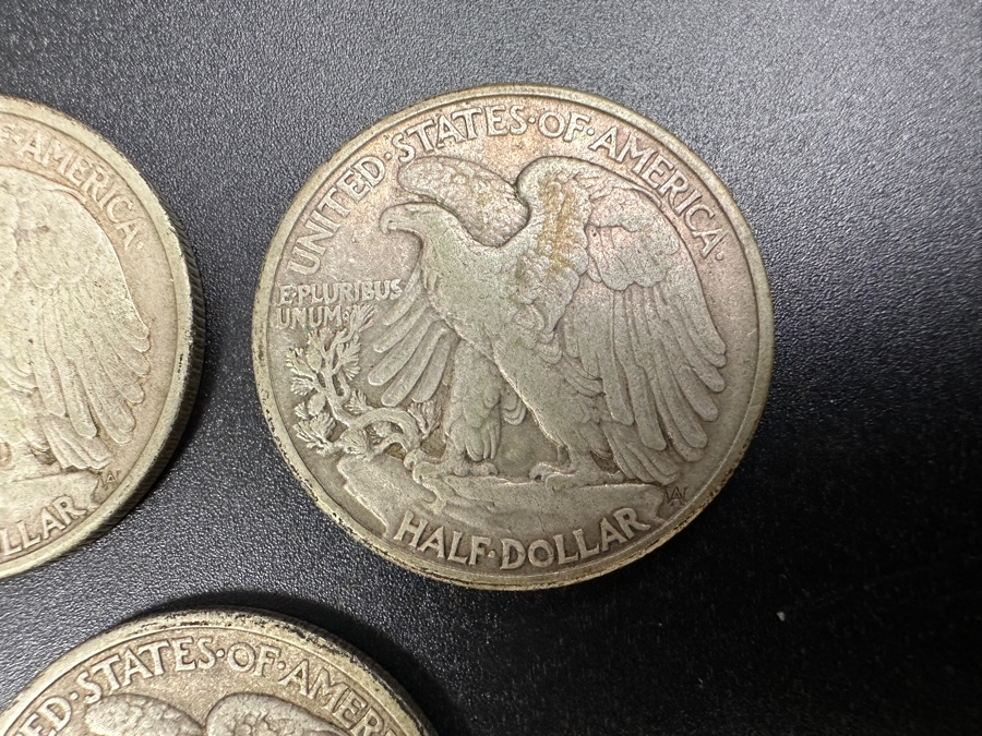 (3) Standing Walking Liberty Silver Half Dollars:  1943 D, 1944 & 1944 S [Photo 7]