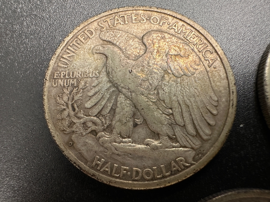 (3) Standing Walking Liberty Silver Half Dollars:  1944 D, 1945 & 1945 S [Photo 9]