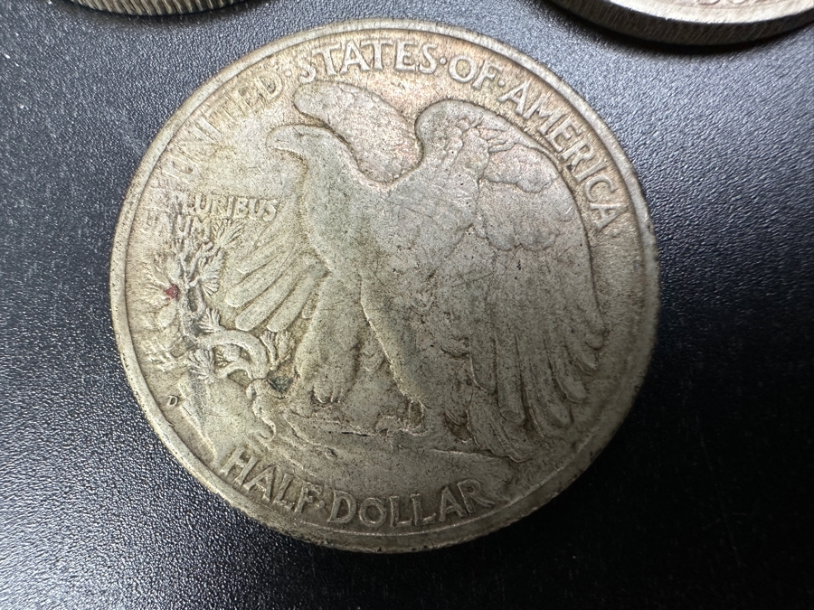 (3) Standing Walking Liberty Silver Half Dollars:  1945 D, 1946 S & 1946 D [Photo 8]