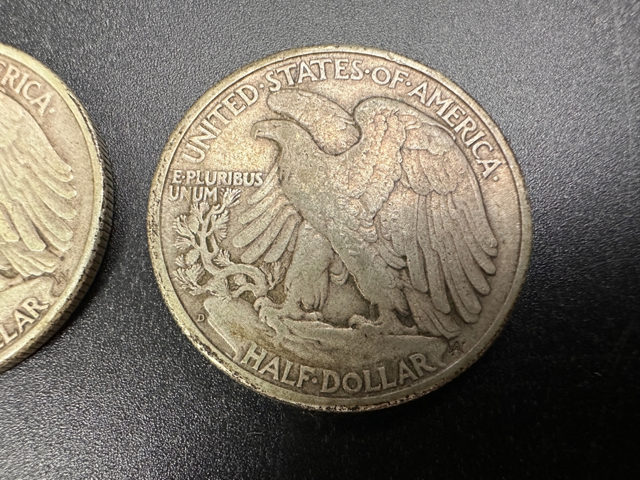 (2) Standing Walking Liberty Silver Half Dollars:  1947 & 1947 D [Photo 6]