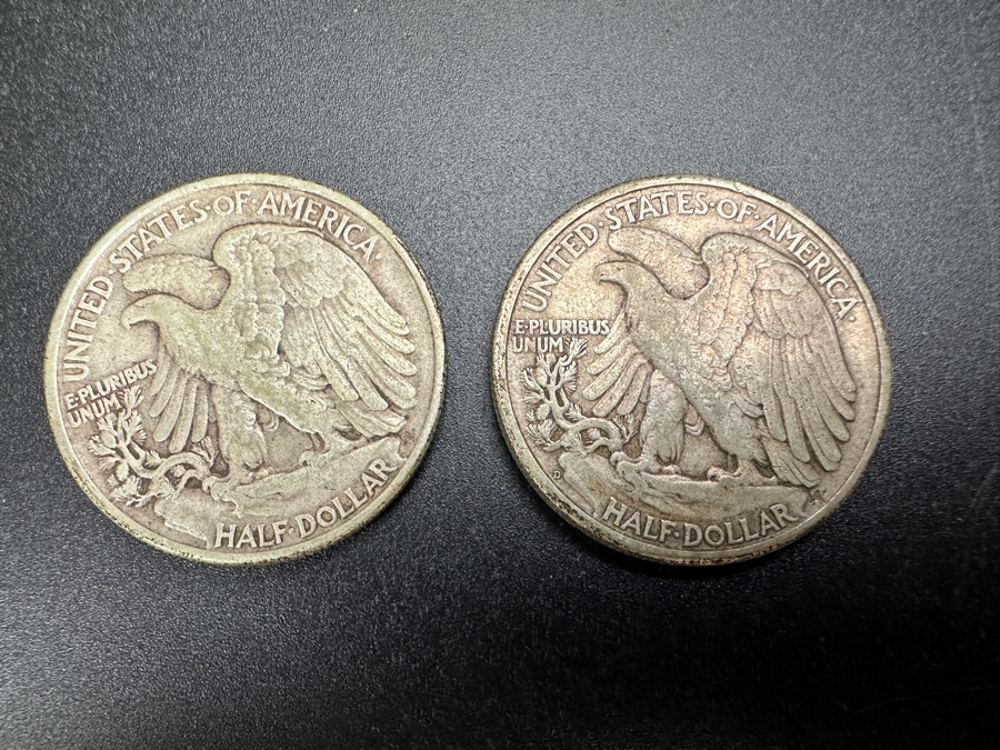 (2) Standing Walking Liberty Silver Half Dollars:  1947 & 1947 D [Photo 4]