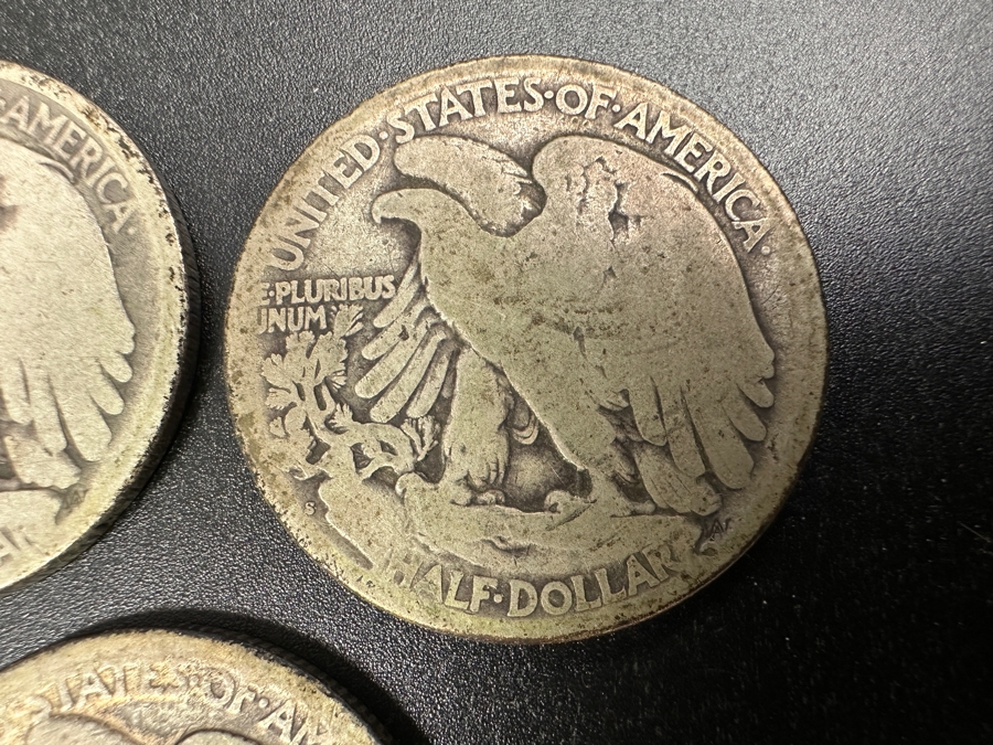 (3) Standing Walking Liberty Silver Half Dollars:  1917, 1917 S & 1918 [Photo 7]
