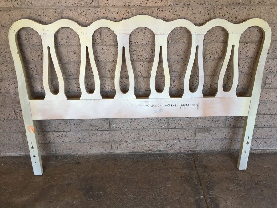 Dixie White & Gold Mid-century Twin Headboard [Photo 4]