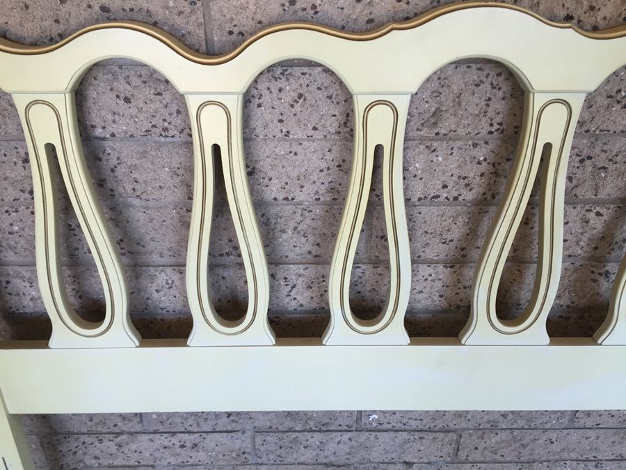 Dixie White & Gold Mid-century Twin Headboard [Photo 2]