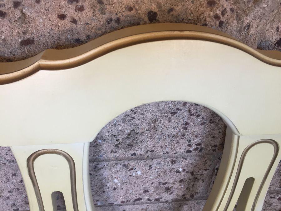 Dixie White & Gold Mid-century Twin Headboard [Photo 3]