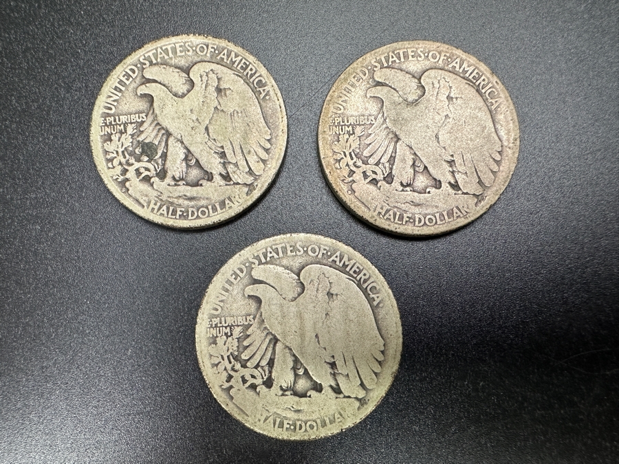 (3) Standing Walking Liberty Silver Half Dollars:  1918 S, 1918 D & 1920 [Photo 5]