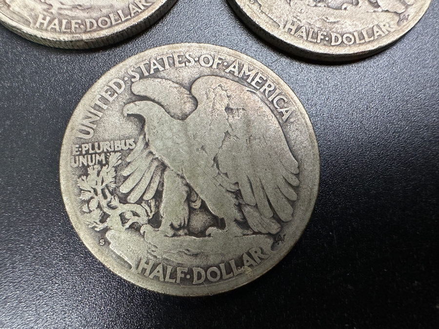 (3) Standing Walking Liberty Silver Half Dollars:  1920 S, 1921 S & 1923 S [Photo 8]