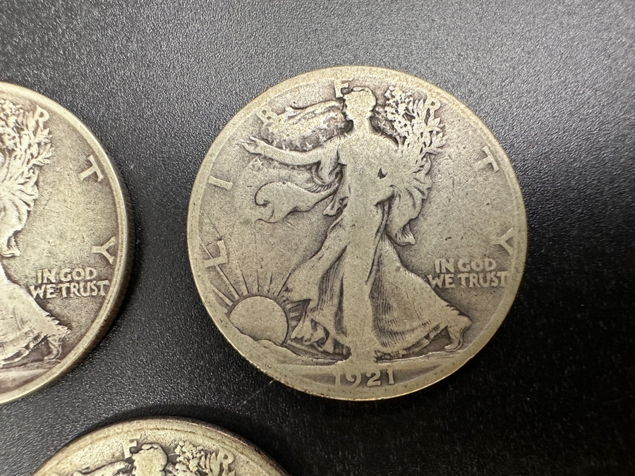 (3) Standing Walking Liberty Silver Half Dollars:  1920 S, 1921 S & 1923 S [Photo 3]
