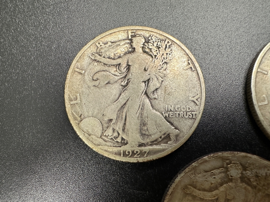 (3) Standing Walking Liberty Silver Half Dollars:  1927 S, 1929 S & 1933 S [Photo 2]