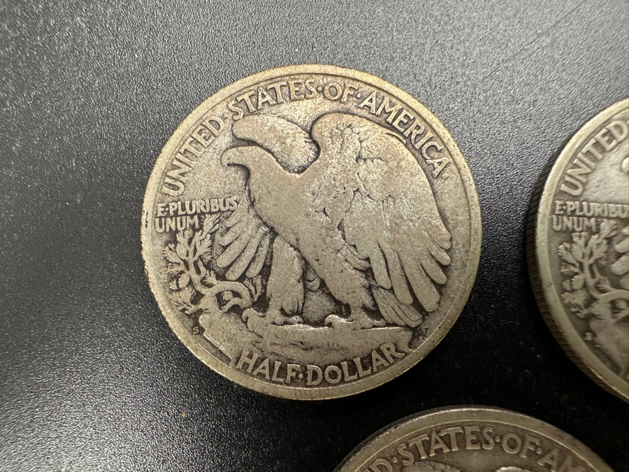 (3) Standing Walking Liberty Silver Half Dollars:  1927 S, 1929 S & 1933 S [Photo 6]