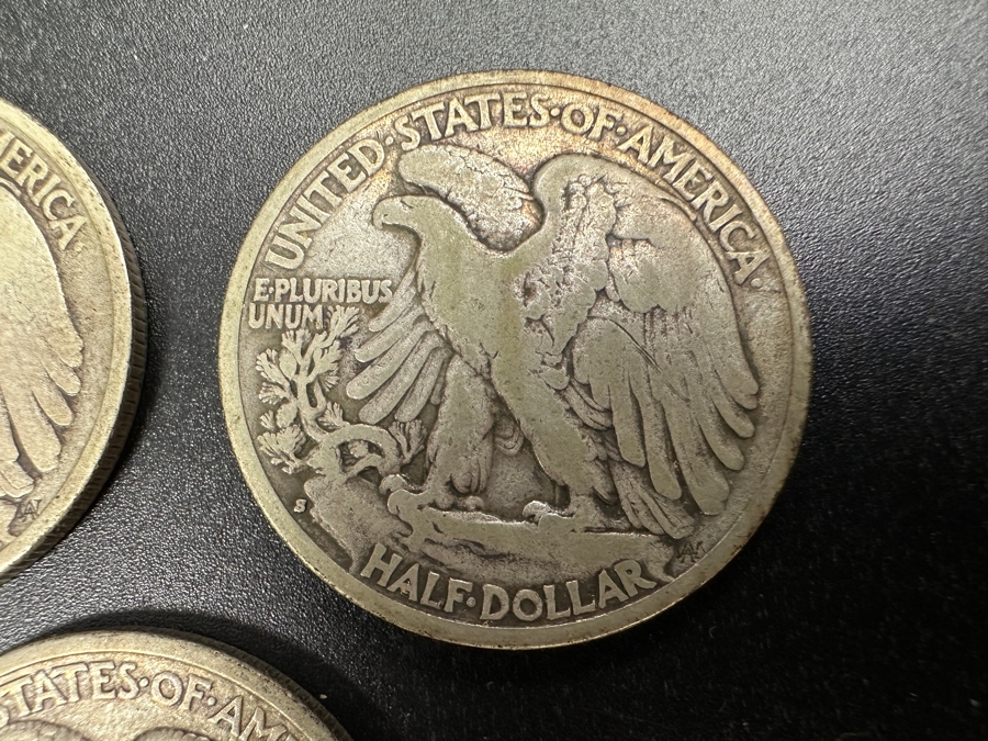 (3) Standing Walking Liberty Silver Half Dollars:  1927 S, 1929 S & 1933 S [Photo 7]
