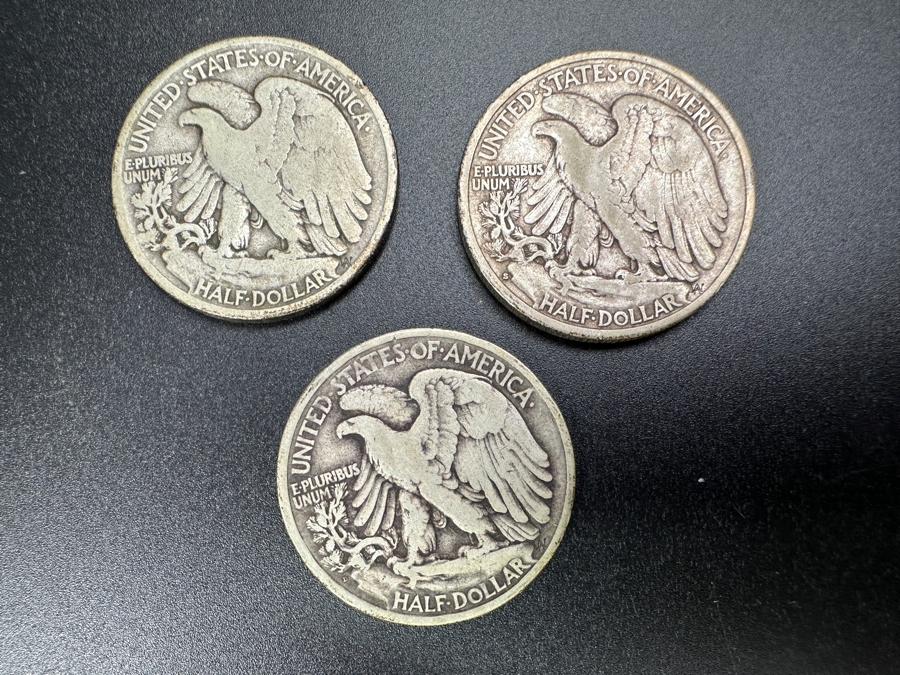 (3) Standing Walking Liberty Silver Half Dollars:  1934, 1934 S & 1934 D [Photo 5]