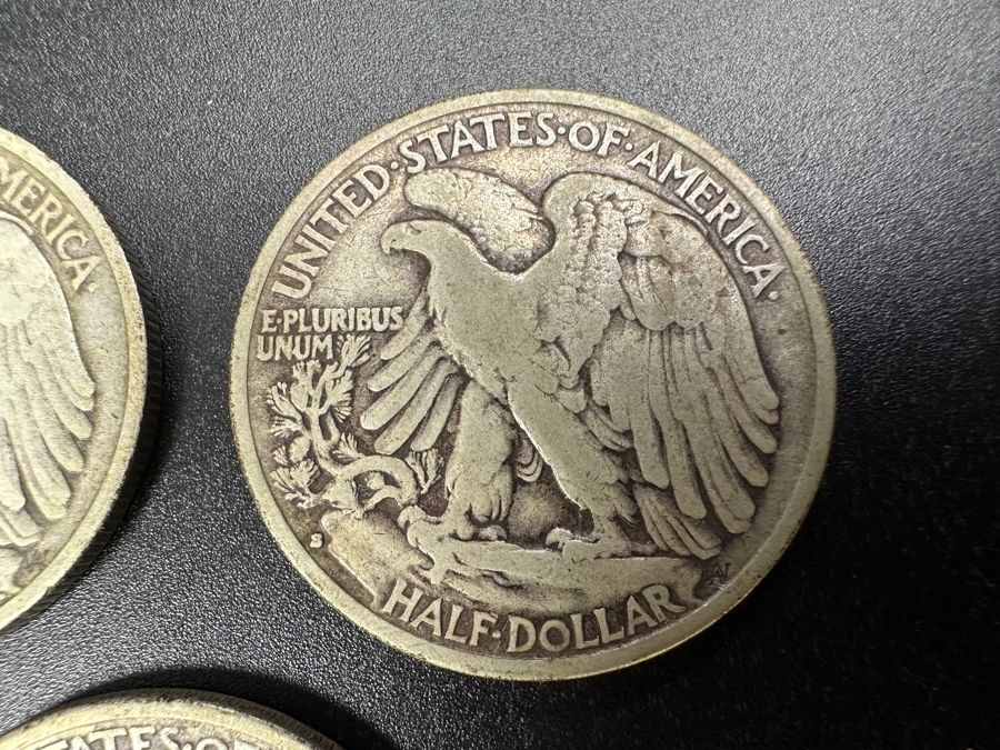 (3) Standing Walking Liberty Silver Half Dollars:  1935, 1935 S & 1935 D [Photo 7]