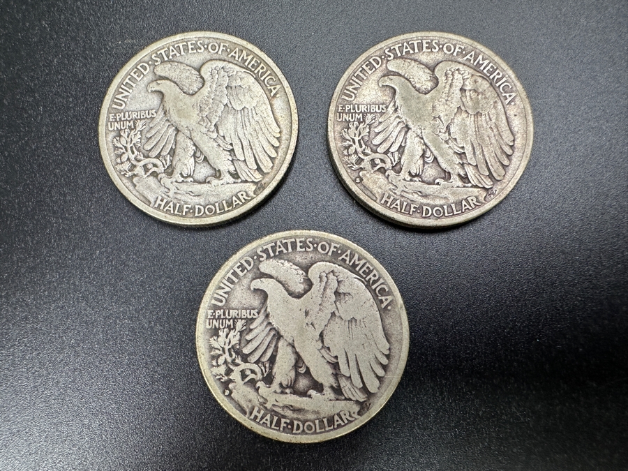 (3) Standing Walking Liberty Silver Half Dollars:  1935, 1935 S & 1935 D [Photo 5]