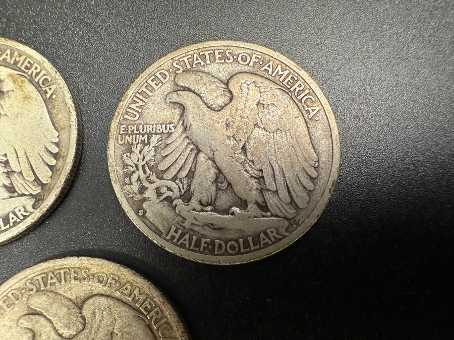(3) Standing Walking Liberty Silver Half Dollars:  1936, 1936 S & 1936 D [Photo 7]