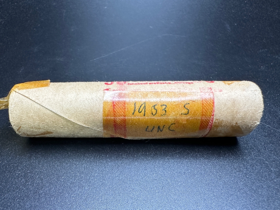Uncirculated Roll Of 1953 S Lincoln Wheat Cents Pennies 157g [Photo 2]