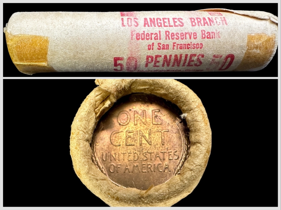 Uncirculated Roll Of 1953 S Lincoln Wheat Cents Pennies 157g