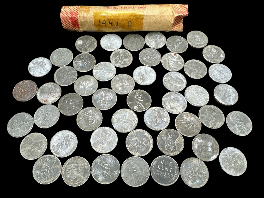 1943 D Steel Wheat Cents Pennies