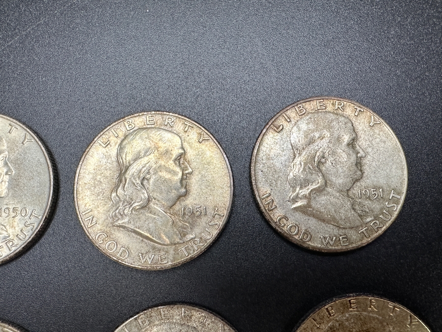 (12) Franklin Silver Half Dollars [Photo 7]