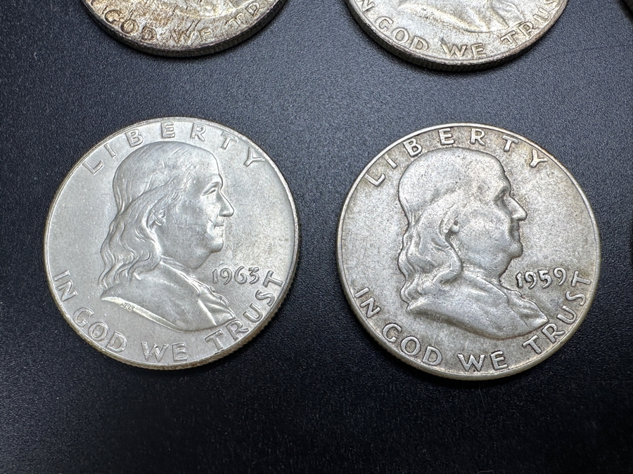 (12) Franklin Silver Half Dollars [Photo 2]