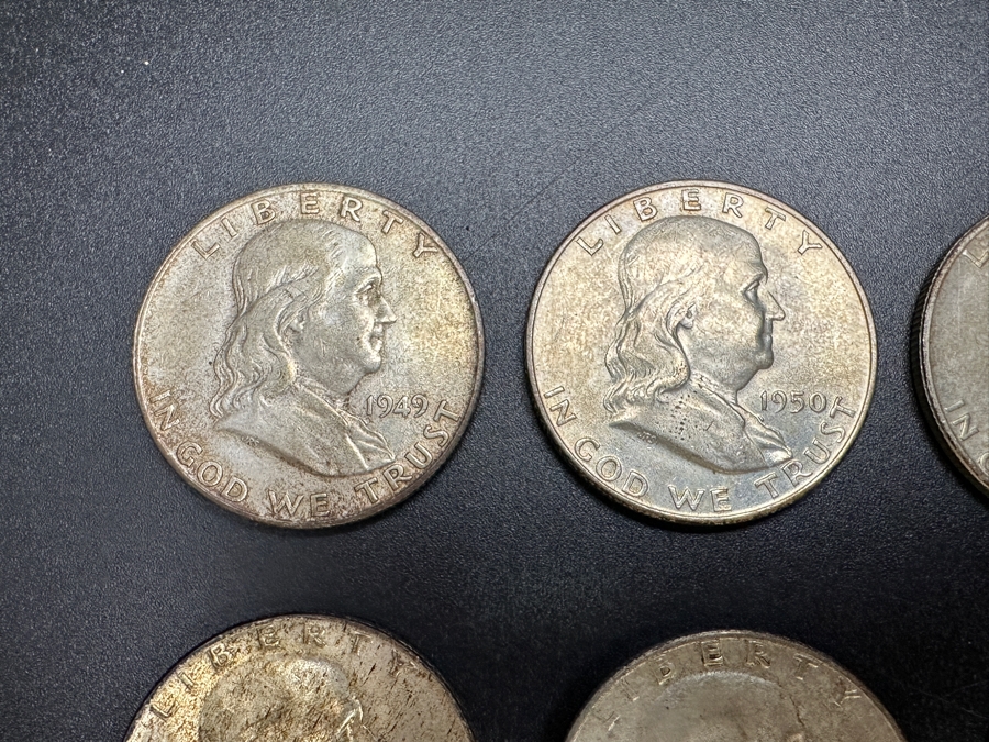 (12) Franklin Silver Half Dollars [Photo 6]