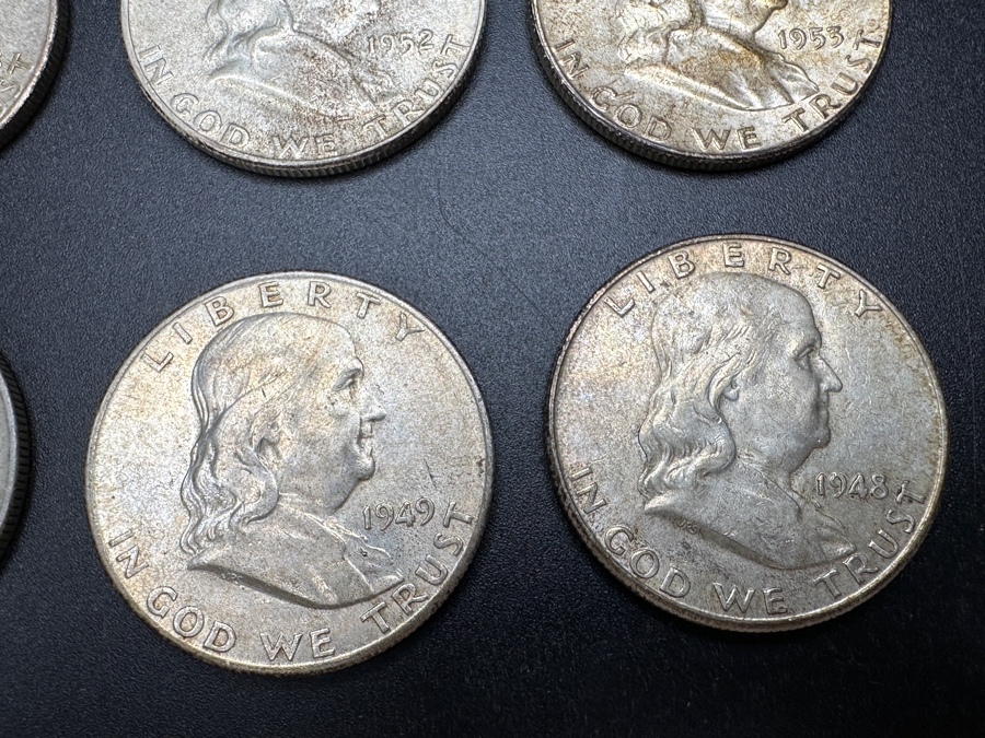 (12) Franklin Silver Half Dollars [Photo 3]