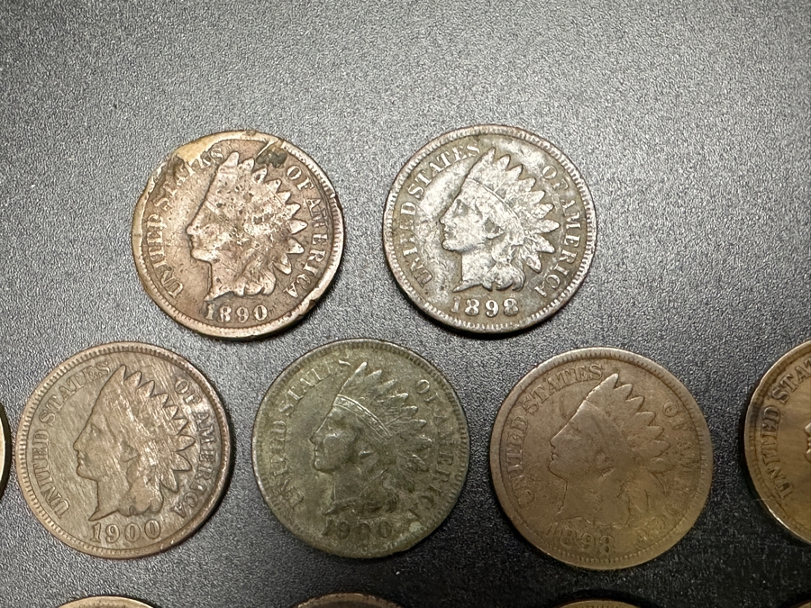 Collection Of (22) Antique Indian Head Cents - See Photos For Years 1890+ [Photo 5]