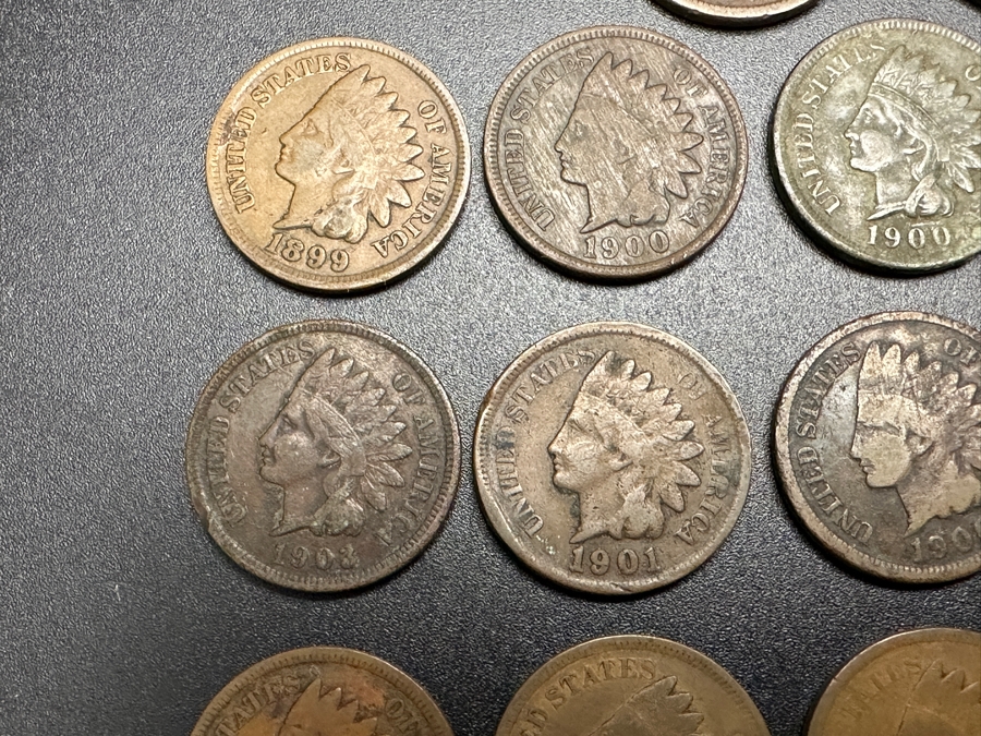 Collection Of (22) Antique Indian Head Cents - See Photos For Years 1890+ [Photo 4]
