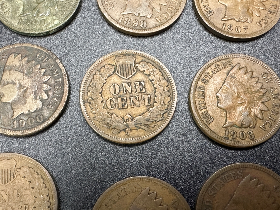 Collection Of (22) Antique Indian Head Cents - See Photos For Years 1890+ [Photo 6]
