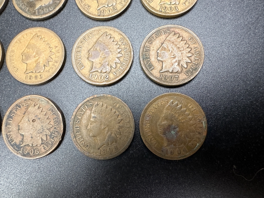 Collection Of (22) Antique Indian Head Cents - See Photos For Years 1890+ [Photo 3]