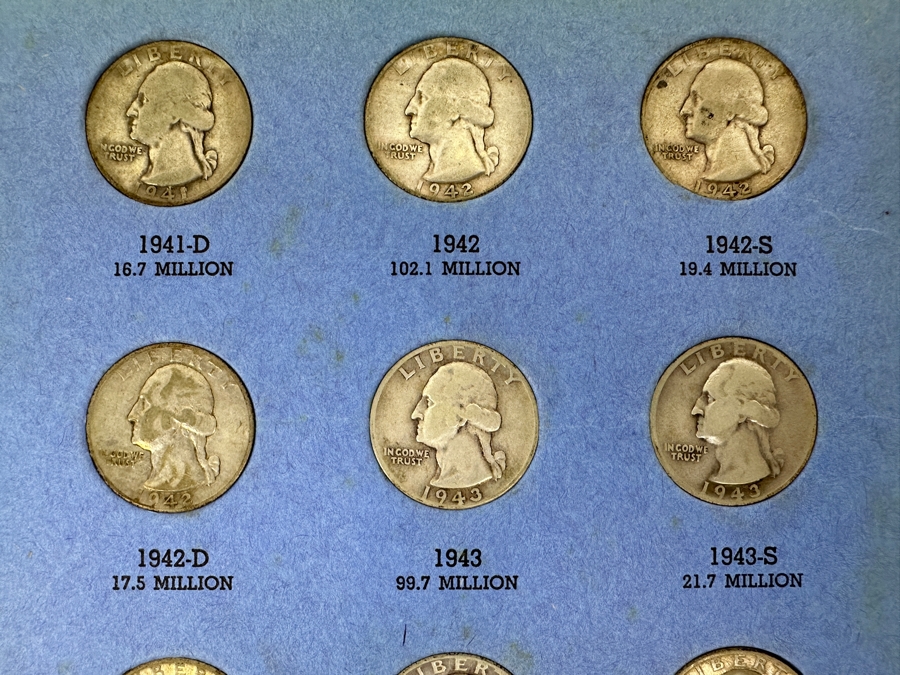Collection Of (34) Silver Washington Head Quarters From 1932-1945 - See Photos [Photo 6]
