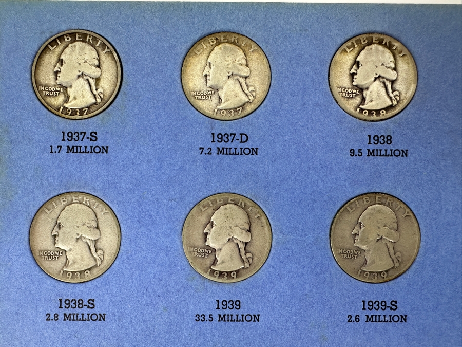 Collection Of (34) Silver Washington Head Quarters From 1932-1945 - See Photos [Photo 4]