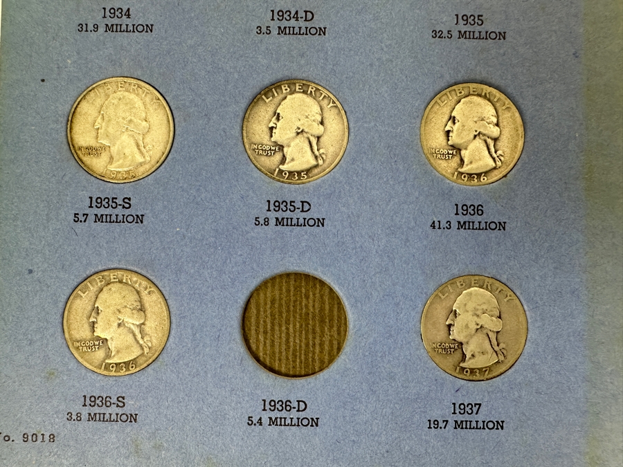 Collection Of (34) Silver Washington Head Quarters From 1932-1945 - See Photos [Photo 3]