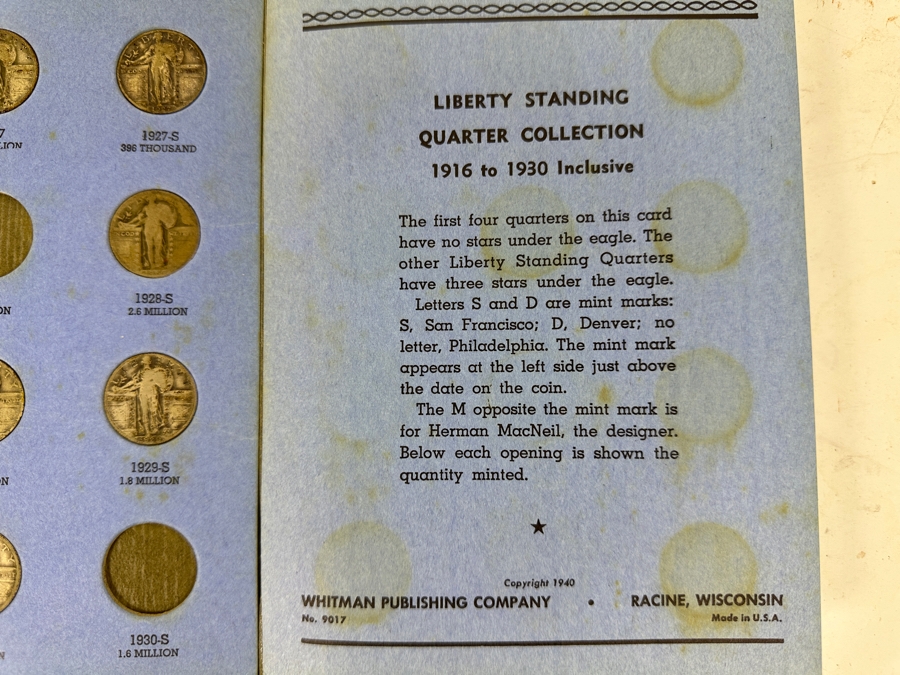 Collection Of (9) Liberty Standing Silver Quarters From 1917-1930 [Photo 7]