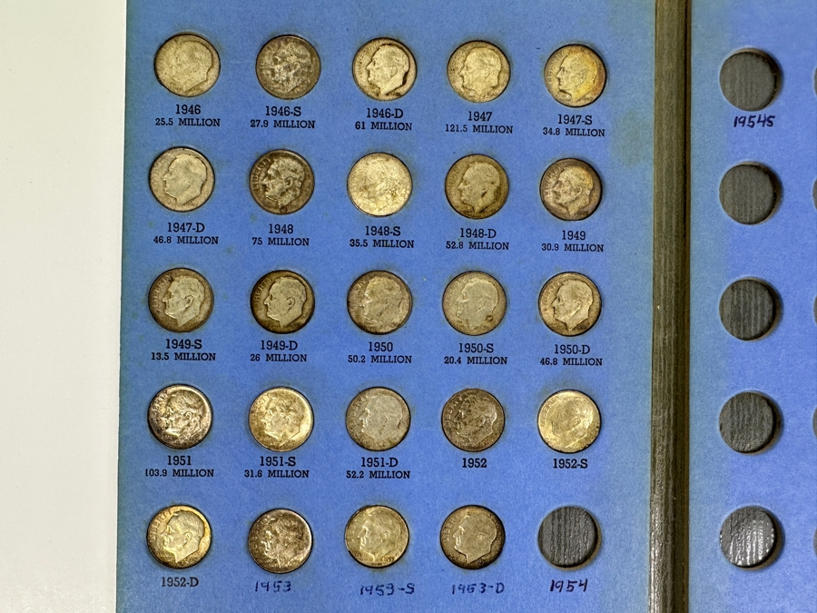 Collection Of (24) Roosevelt Silver Dimes From 1946-1953 [Photo 2]