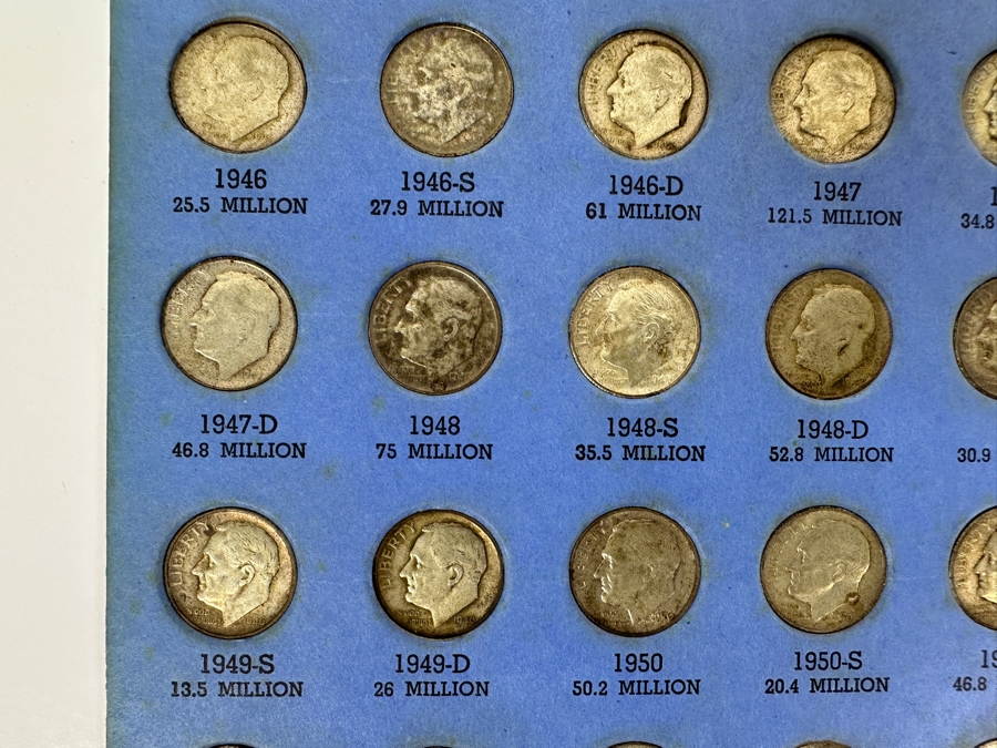 Collection Of (24) Roosevelt Silver Dimes From 1946-1953 [Photo 3]