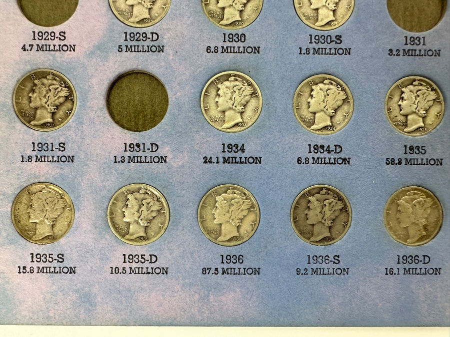 Collection Of (64) Mercury Head Silver Dimes From 1916-1945 [Photo 8]