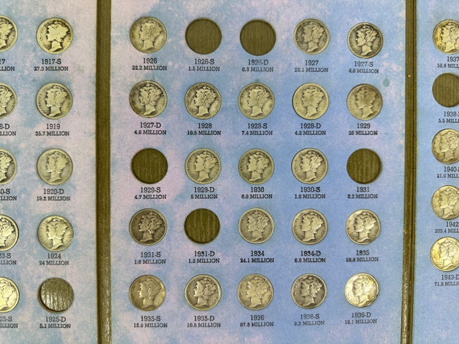 Collection Of (64) Mercury Head Silver Dimes From 1916-1945 [Photo 3]