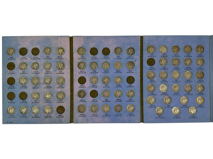 Collection Of (64) Mercury Head Silver Dimes From 1916-1945