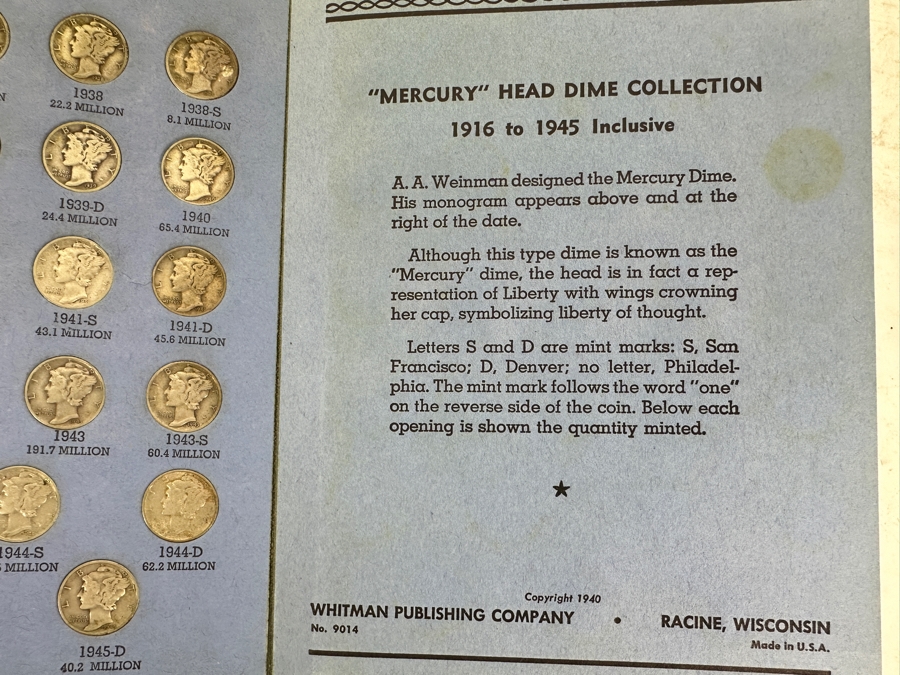 Collection Of (64) Mercury Head Silver Dimes From 1916-1945 [Photo 11]