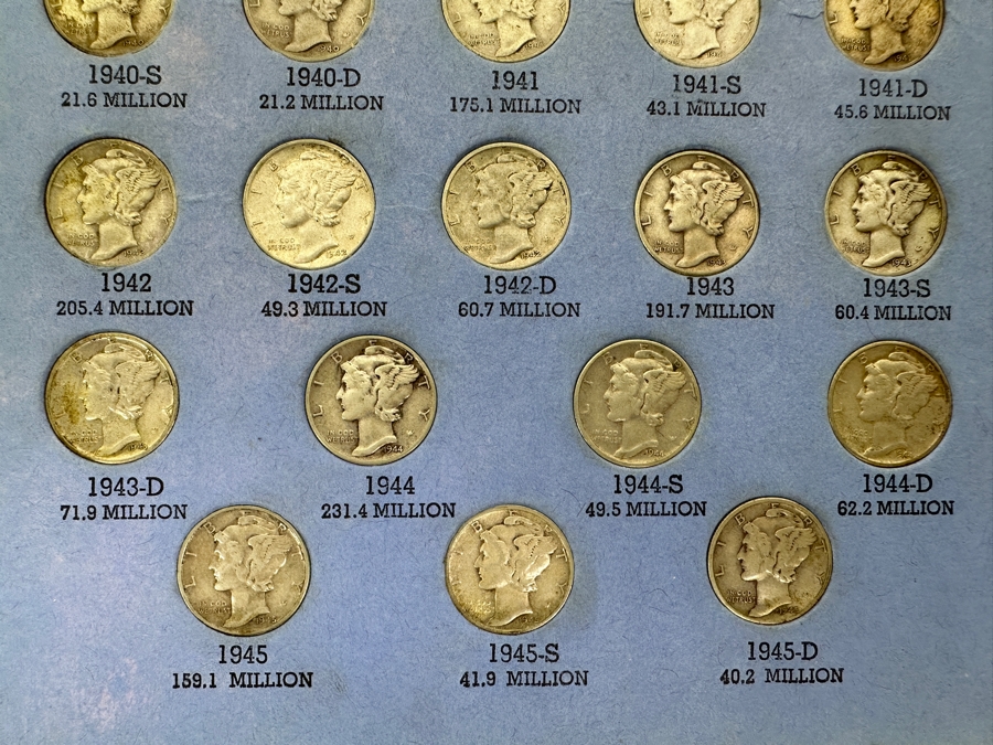 Collection Of (64) Mercury Head Silver Dimes From 1916-1945 [Photo 10]