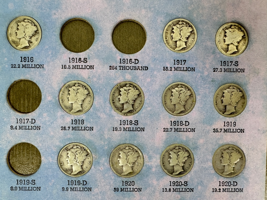 Collection Of (64) Mercury Head Silver Dimes From 1916-1945 [Photo 5]