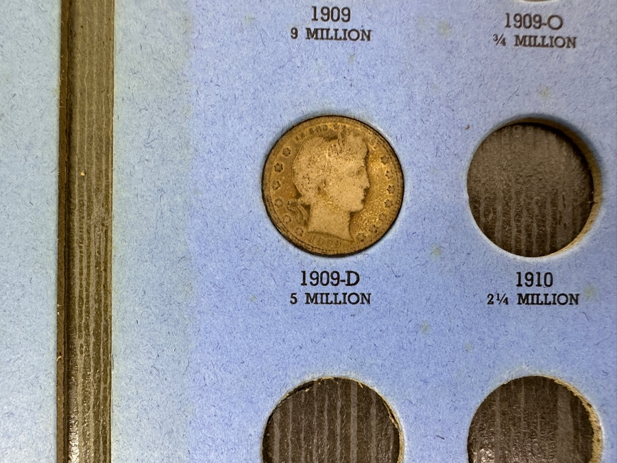 Collection Of (5) Barber, Liberty Head 'Morgan' Silver Quarters From 1909-1916 [Photo 2]