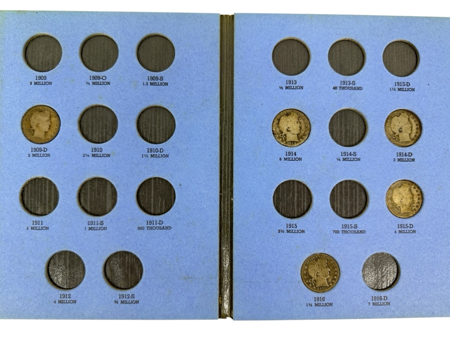 Collection Of (5) Barber, Liberty Head 'Morgan' Silver Quarters From 1909-1916