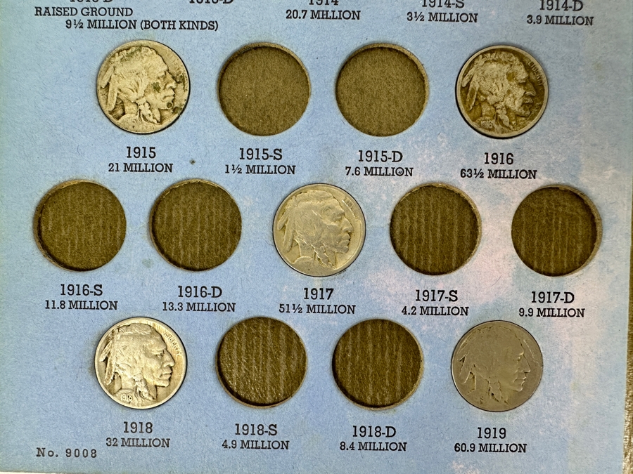 Collection Of (39) Buffalo Nickels From 1915 To 1838 [Photo 3]