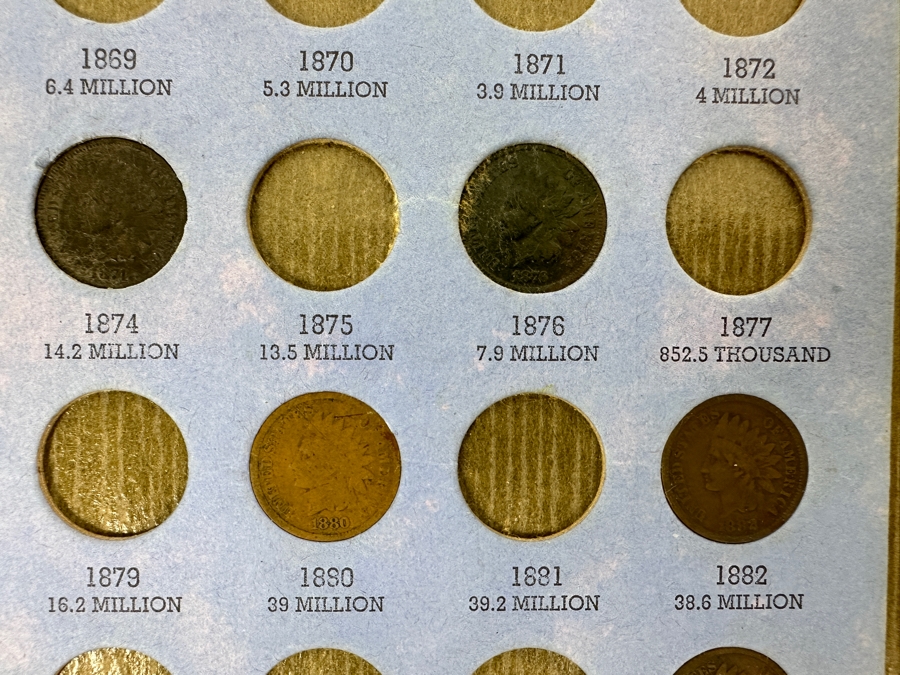 Collection Of (30) Indian Head Cents Pennies From 1862 To 1909 [Photo 5]