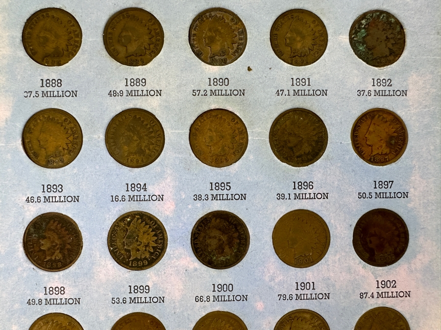 Collection Of (30) Indian Head Cents Pennies From 1862 To 1909 [Photo 8]