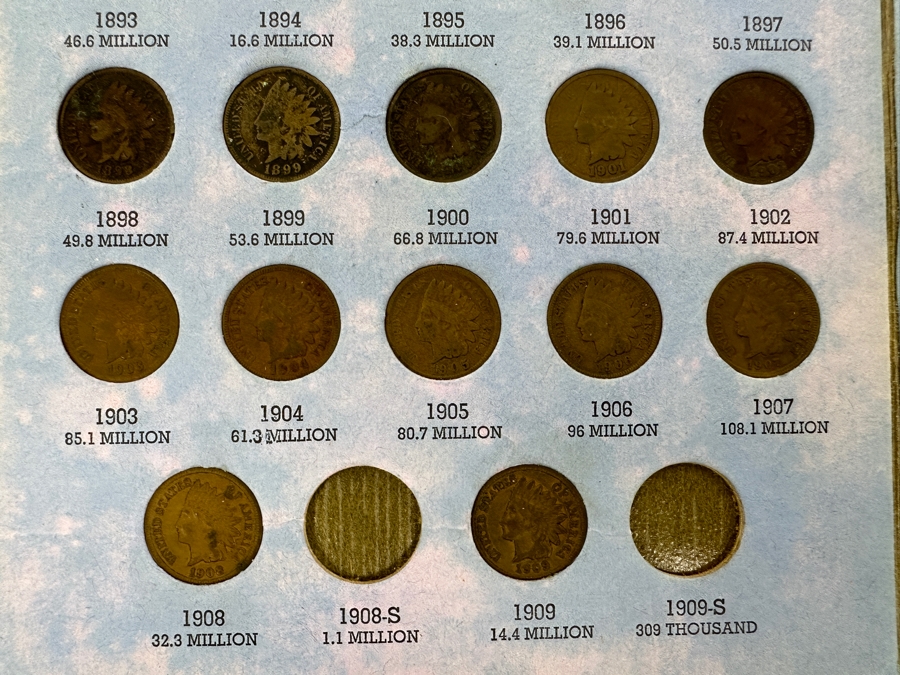 Collection Of (30) Indian Head Cents Pennies From 1862 To 1909 [Photo 9]