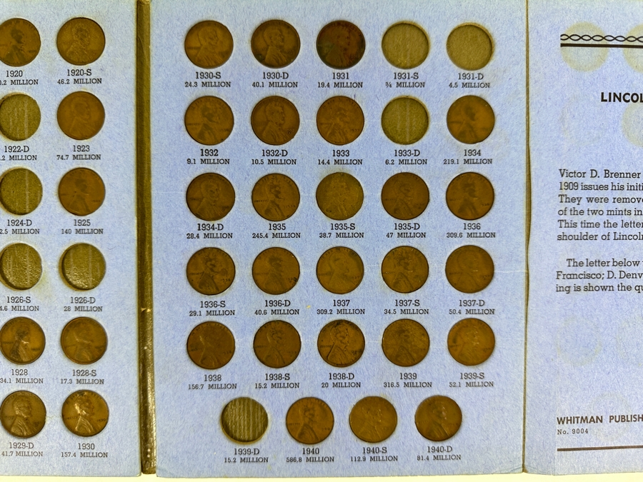 Collection Of (71) Lincoln Head Cents Pennies From 1909 To 1940 [Photo 8]