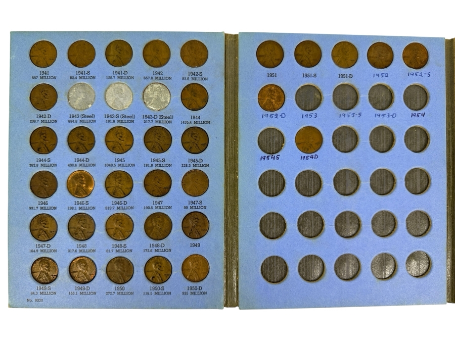 Collection Of (37) Lincoln Head Cents Pennies From 1941 To 1954
